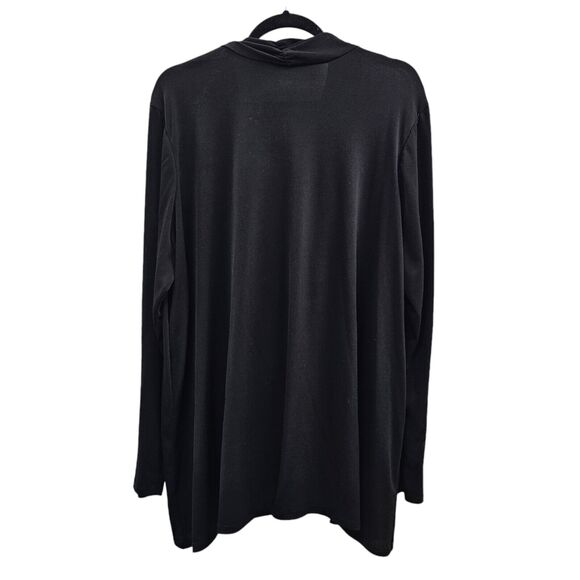 Lane Bryant Blouse Womens 22 24 Plus Size Black Shirt Soft Draped Dressy Work - Picture 2 of 7
